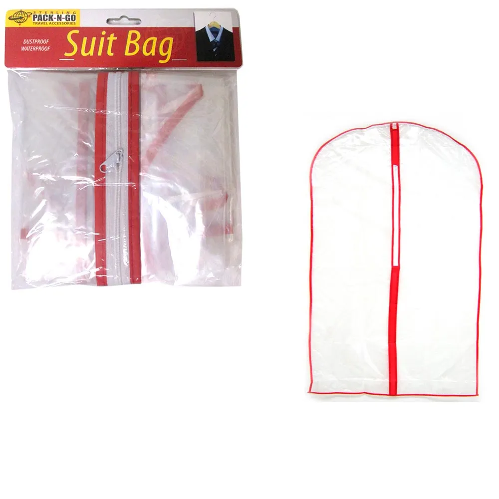 12X Clear Garment Bag Foldable 34" Suit Dress Jacket Cover Zipper Travel Storage
