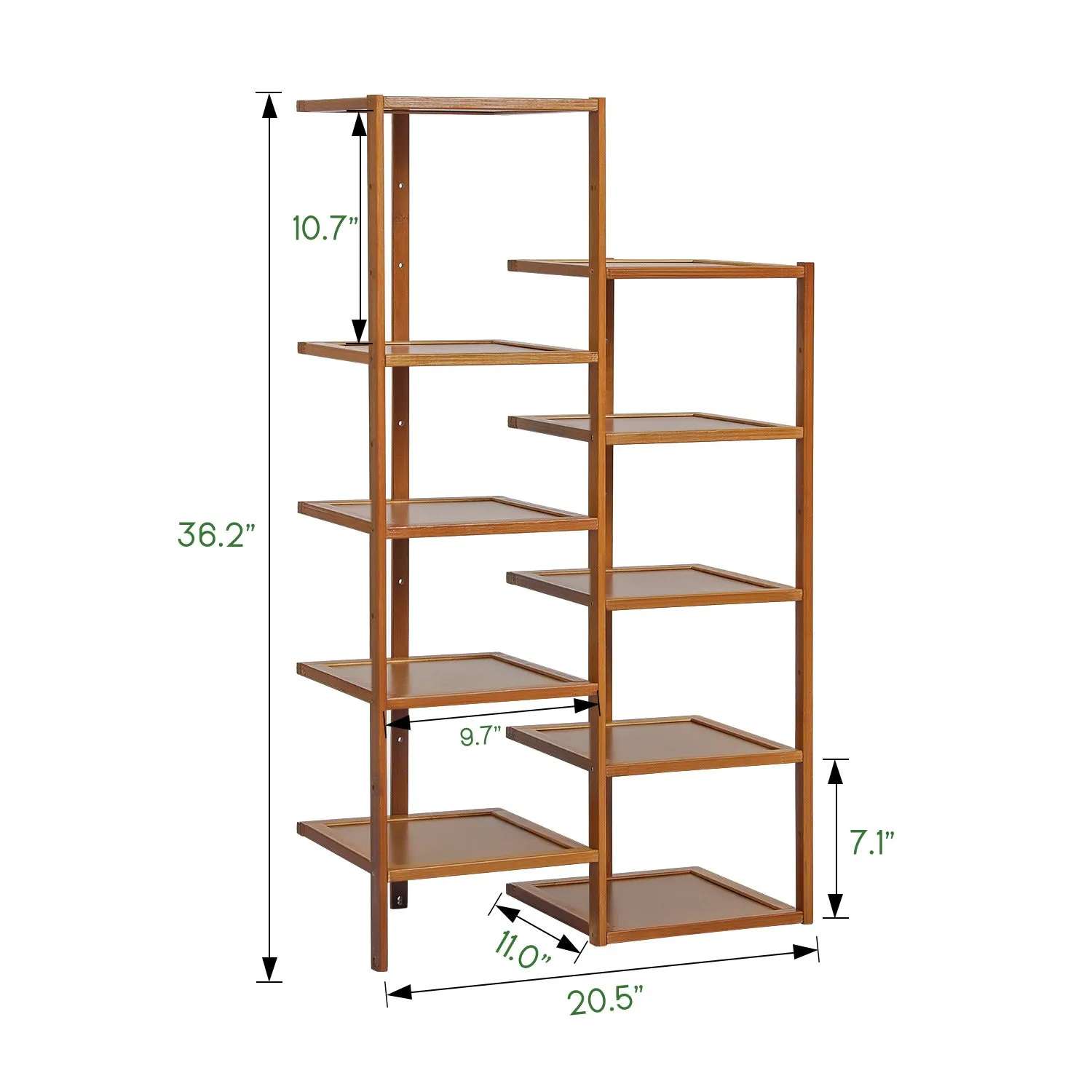 21" Twin Stand Shoe Rack - Brown