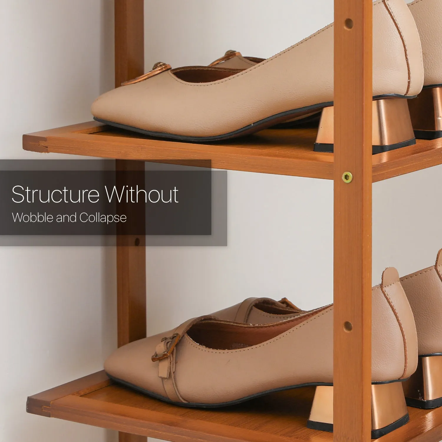 21" Twin Stand Shoe Rack - Brown