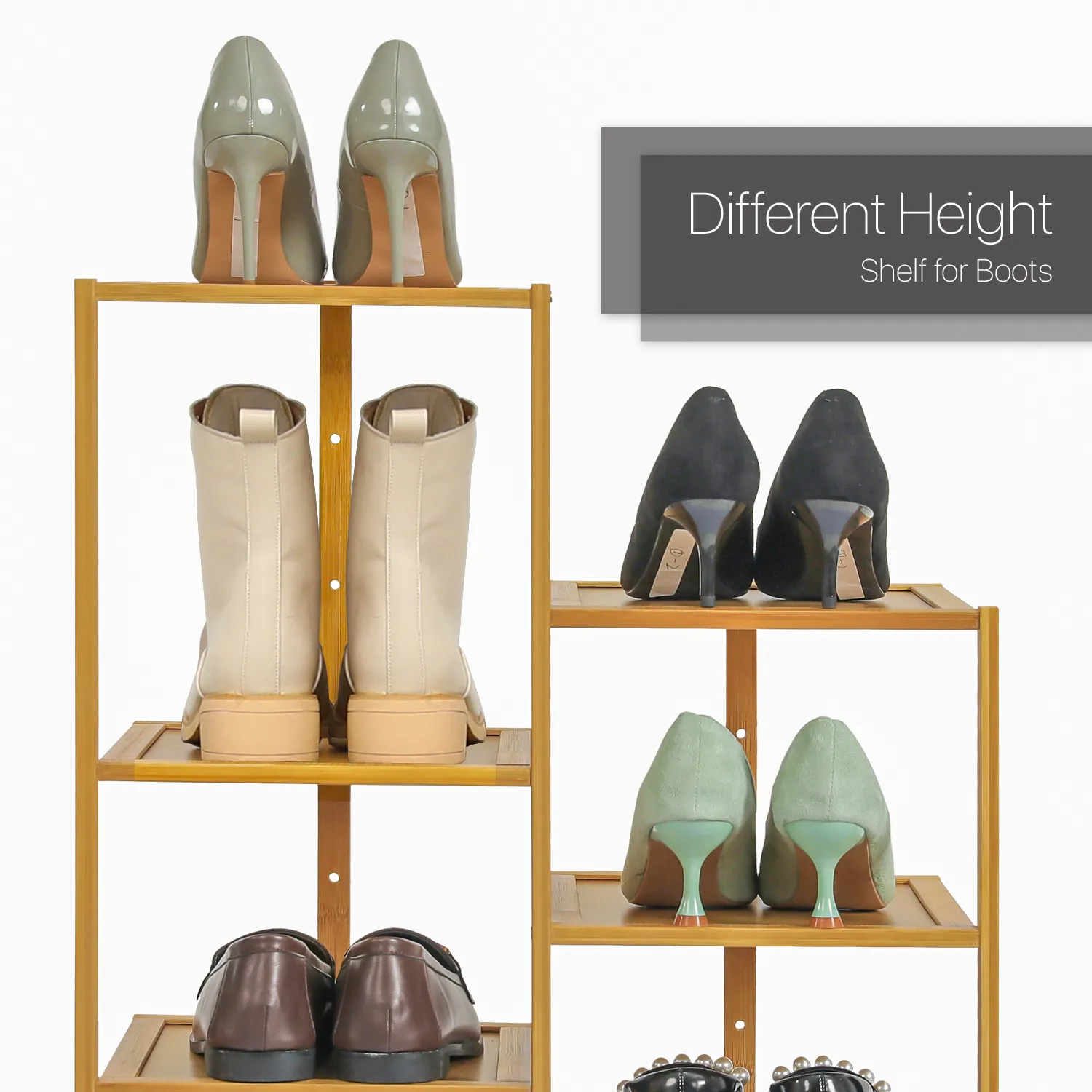 21" Twin Stand Shoe Rack - Natural