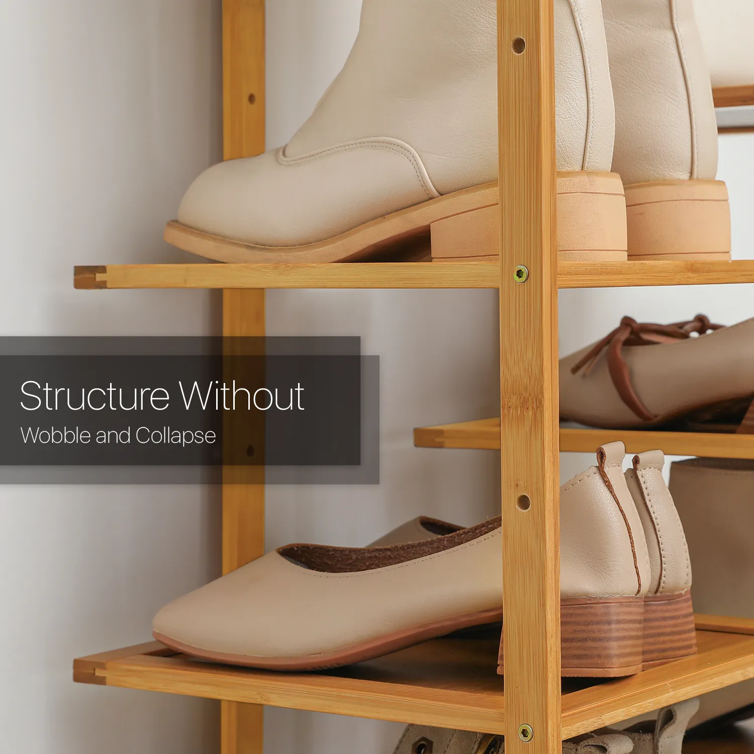 21" Twin Stand Shoe Rack - Natural