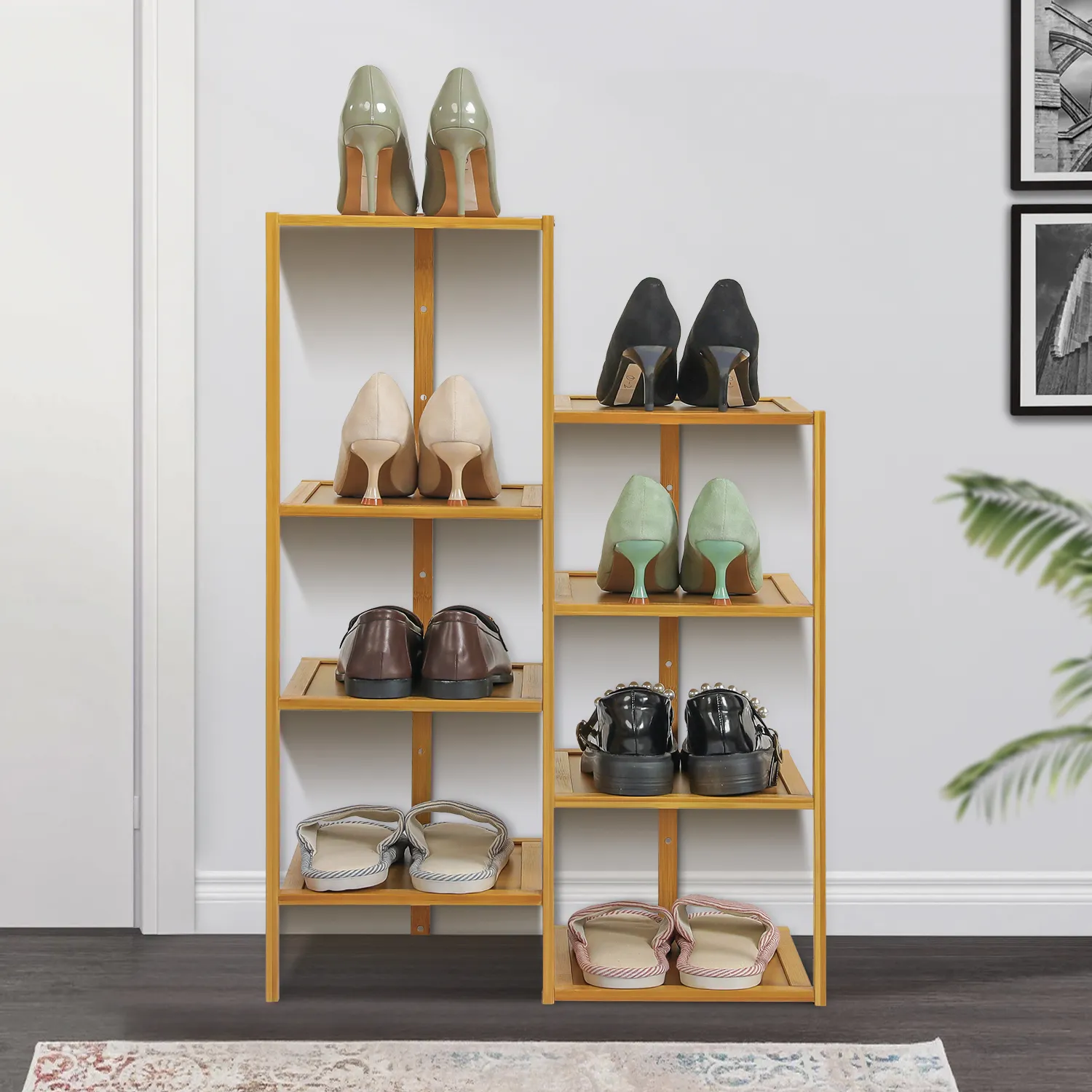 21" Twin Stand Shoe Rack - Natural