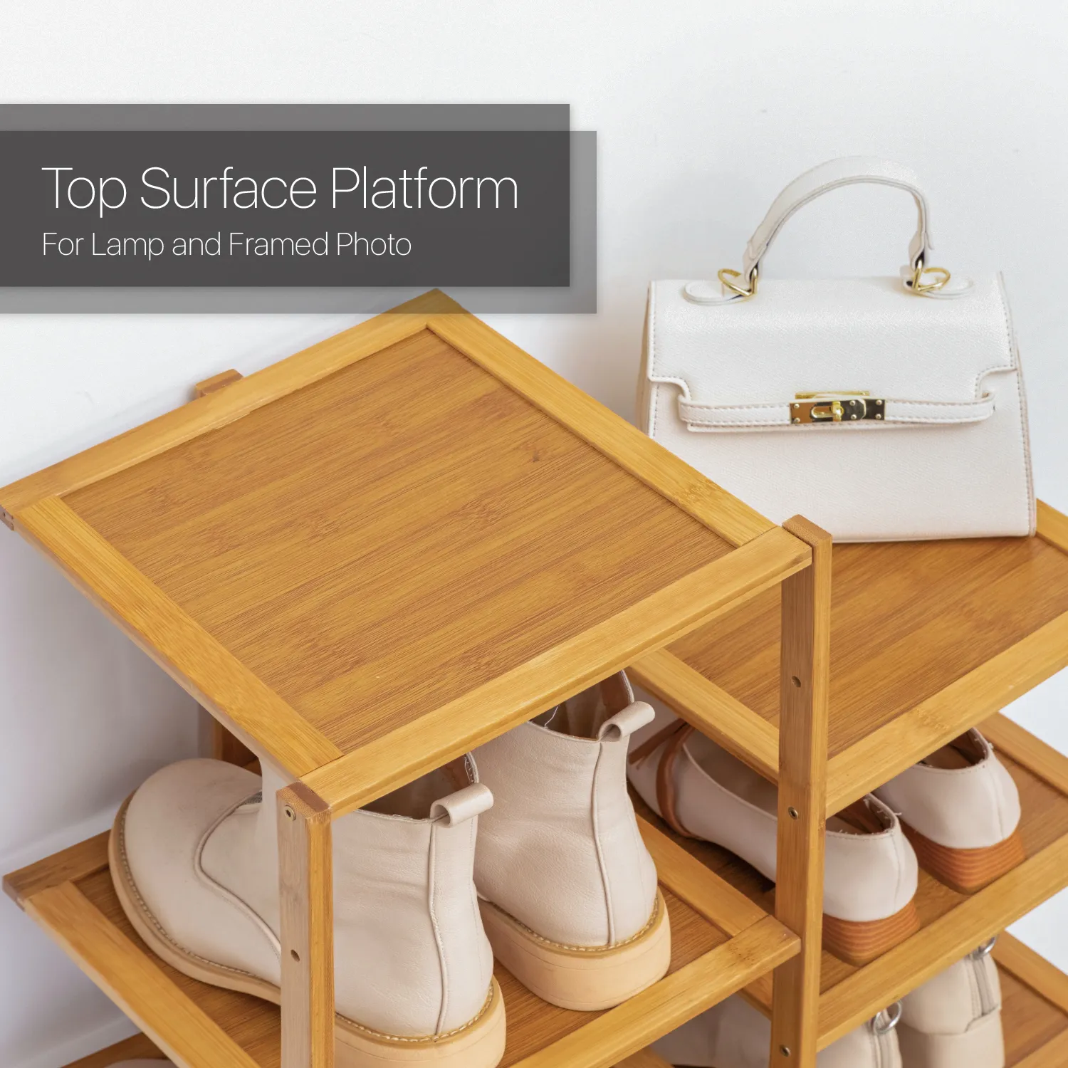 21" Twin Stand Shoe Rack - Natural