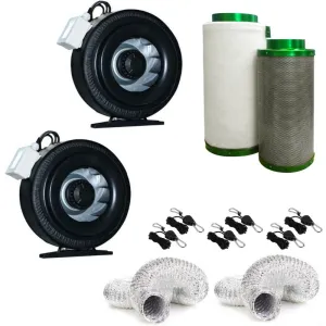4 Inch Grow Tent Ventilation System With Centrifugal Fans