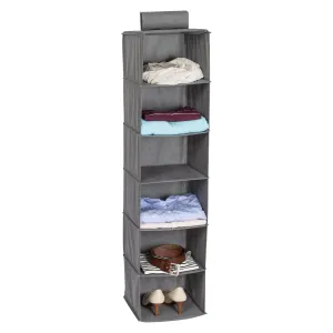 6-Shelf Hanging Closet Organizer, Grey