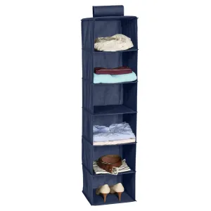 6-Shelf Hanging Closet Organizer, Navy