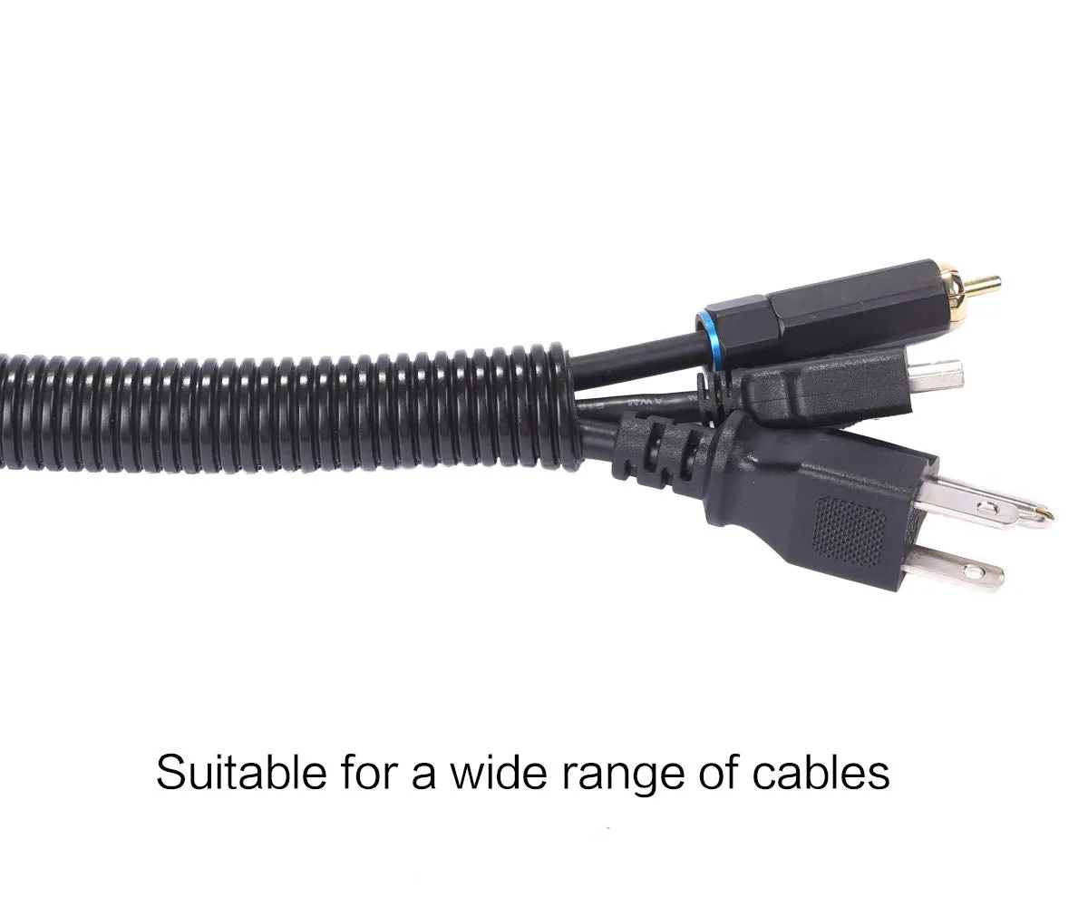 Alex Tech 10ft-1/4" 10ft-3/8" 10ft-1/2" Split Wire Loom Tubing Wire Conduit – Black