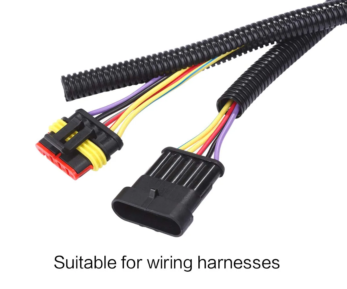 Alex Tech 10ft-1/4" 10ft-3/8" 10ft-1/2" Split Wire Loom Tubing Wire Conduit – Black