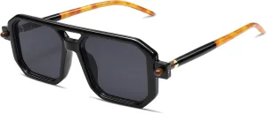 AMOMOMA Vintage Square 70s Flat Aviator Sunglasses for women Classic Retro Stylish Frame UV400 Sun glasses AM6643
