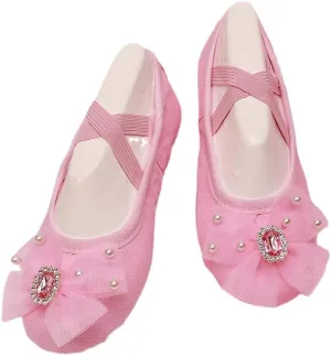 Anneken Ballet Shoes for Girls Dance Practice Slippers Split Soft Leather Flat Sole Yoga Gymnastics Shoes