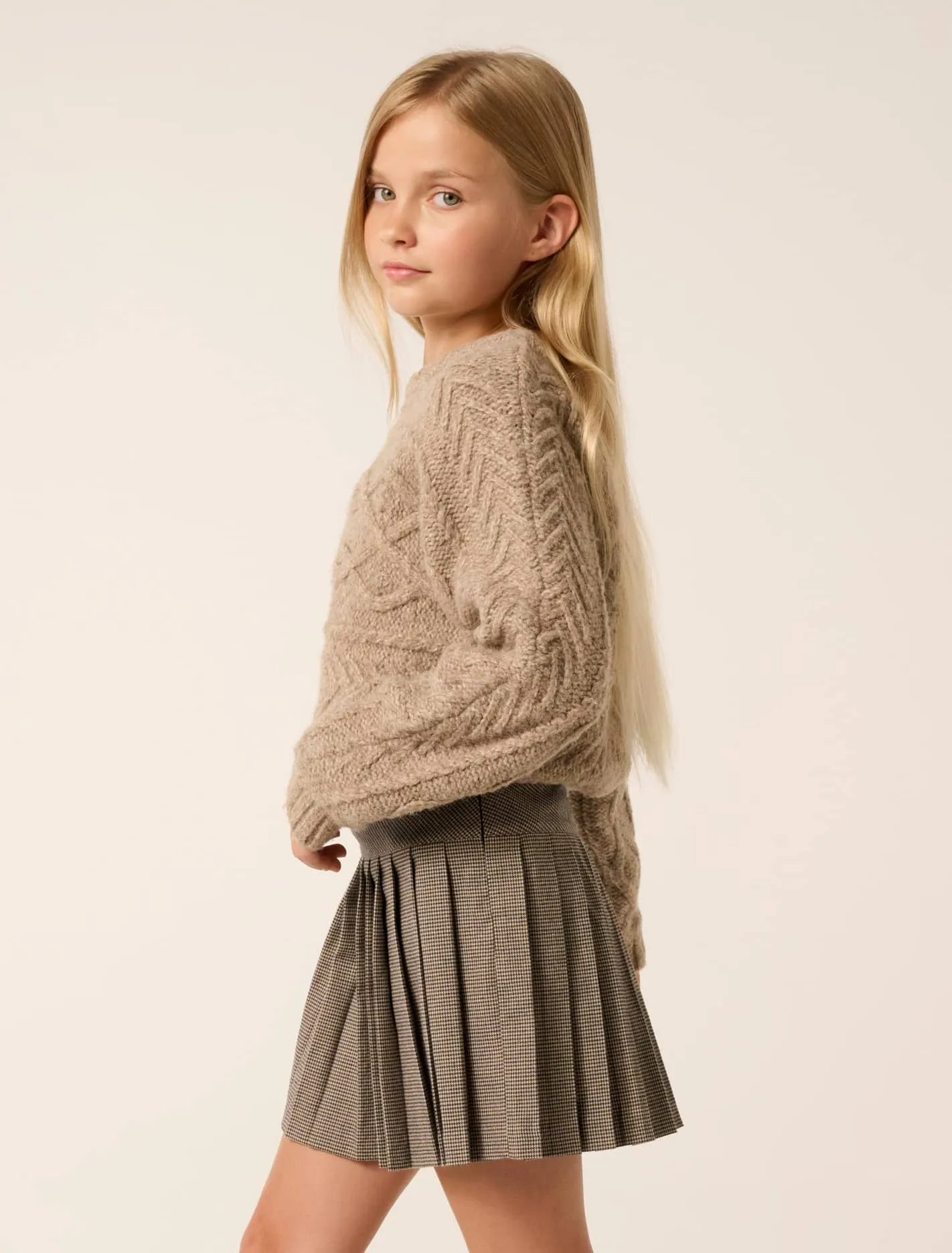 Ari Teen Cable Cropped Sweater