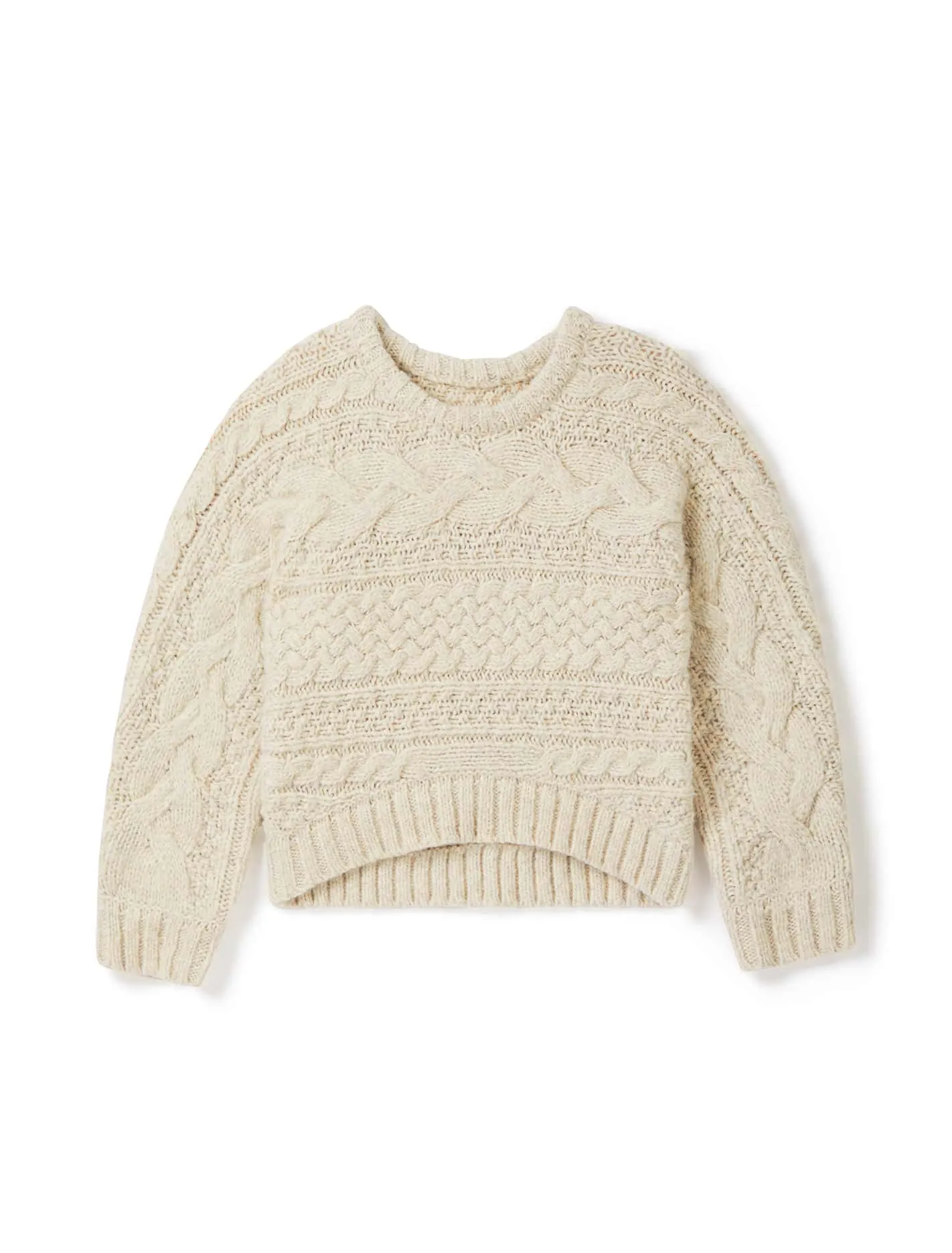 Ari Teen Cable Cropped Sweater