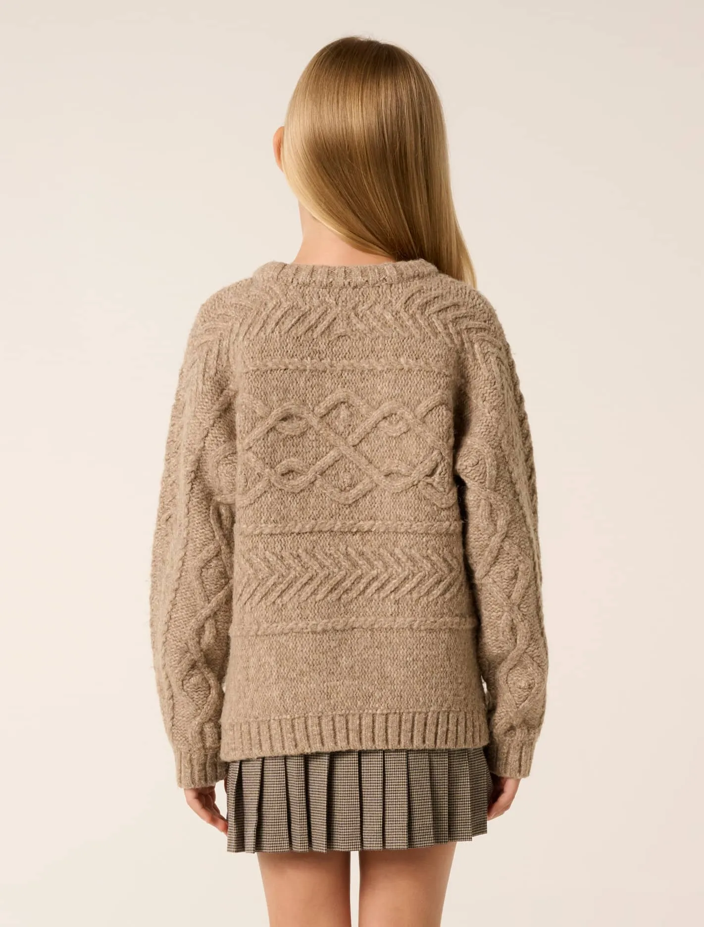 Ari Teen Cable Cropped Sweater