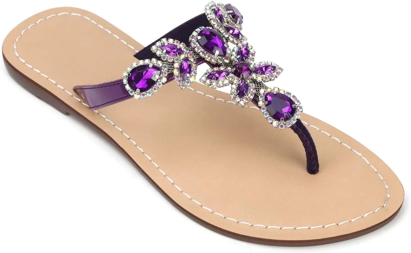 Available in 13 Colors,Rhinestone Sandals,Women's Flat Sandals,Flip Flop,Jeweled Sandals