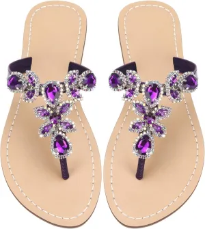 Available in 13 Colors,Rhinestone Sandals,Women's Flat Sandals,Flip Flop,Jeweled Sandals
