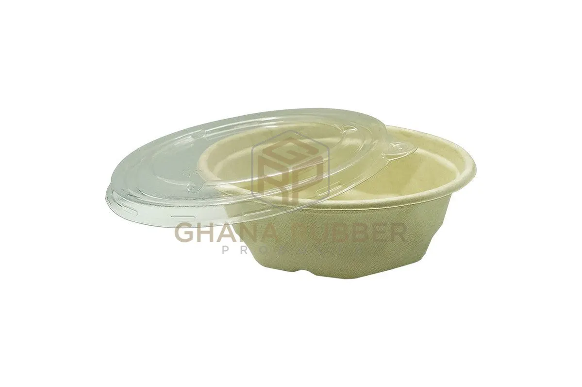 Bagasse Diamond Bowls   Lids 650ml