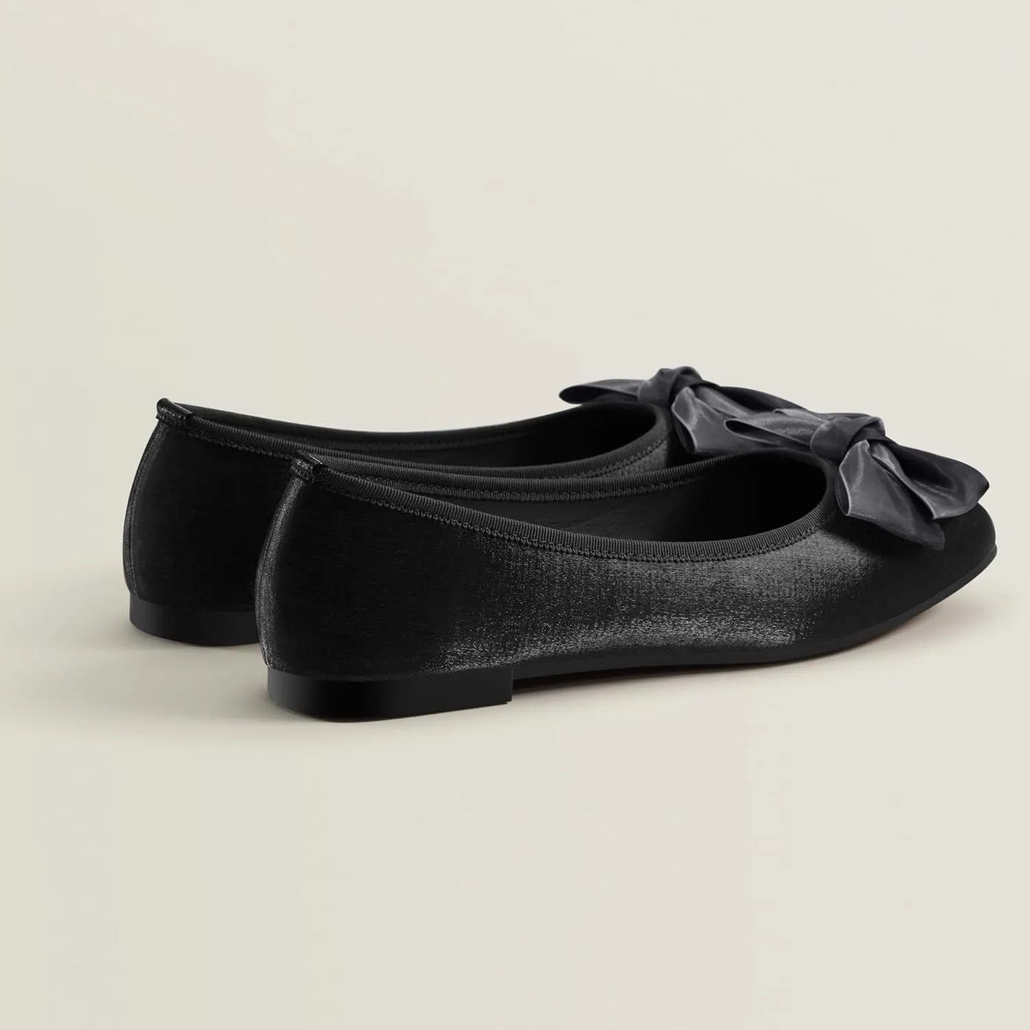 Ballet Flats for Women ; Square Toe Mary Jane Flats ; Satin Material Ballet Shoes ; Bowknot Elegant Dressy Women Shoes