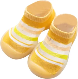 Ballet Shoes for Girls Boys Comfy Integrated Striped Prints Floor Shoes Toddler Warming and Fashion Ballet Shoes