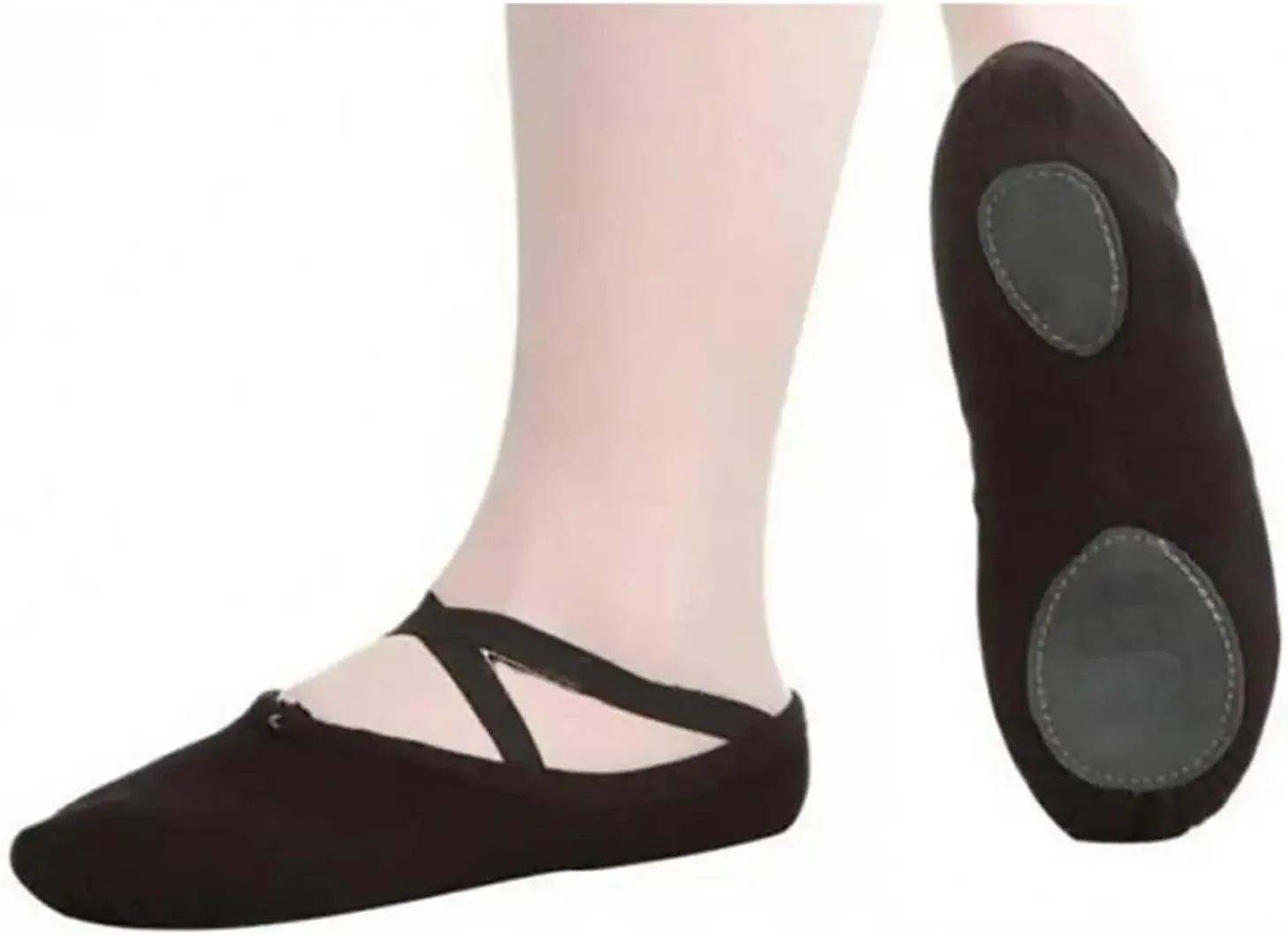 Ballet Shoes Girls Flat Canvas Head Black White Soft Ballet Slippers Ballet Belly Gym Yoga Dance Shoes Kids Woman Man for Girls Toddler Ballet Slippers(Beige,27)