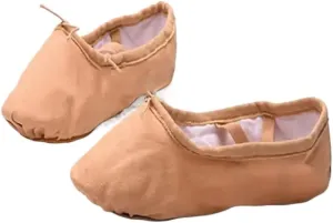 Ballet Shoes Girls Flat Canvas Head Black White Soft Ballet Slippers Ballet Belly Gym Yoga Dance Shoes Kids Woman Man for Girls Toddler Ballet Slippers(Beige,27)