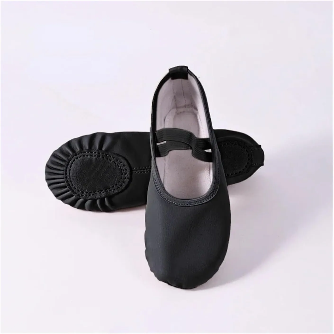 Ballet Shoes Women's Ballet Slippers for Woman Danseuse PU Leather Professional Dancers for Girls Kids Soft Sole Children Dance Shoes for Girls Toddler Ballet Slippers(Lace Up Split Sole,26)