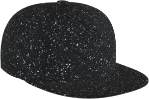 Black Glitter Snapback Hats for Men, Flat Bill Brim Baseball Cap, Golf Dad Hat for Travel Activities