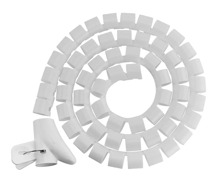 BRATECK 30mm/1.2' Diameter Coiled Tube Cable Sleeve Material PolyethylenePE Dimensions 1000x30mm - White