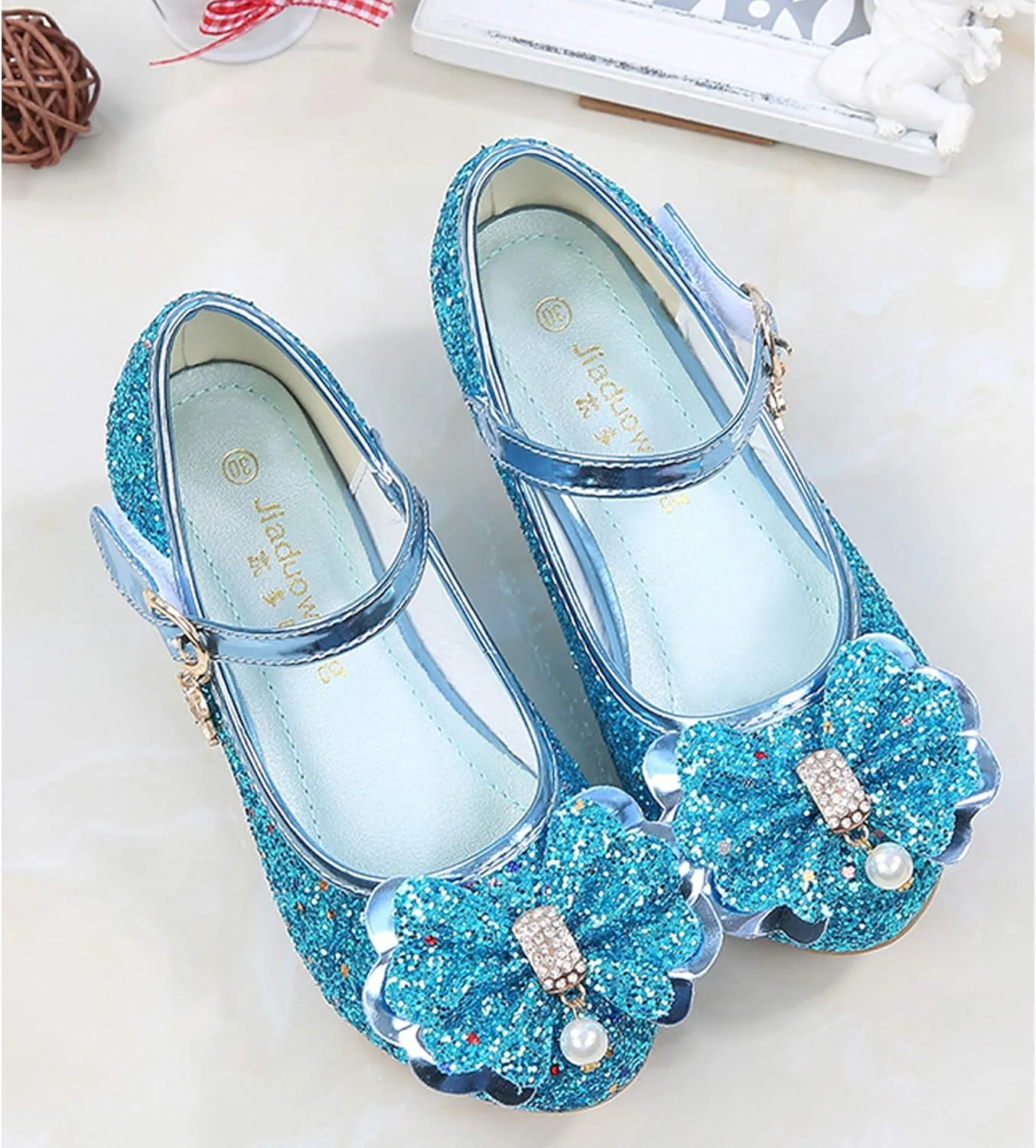 Cadidi Dinos Girls Dress Shoes Wedding Party Heel Mary Jane Princess Flower Shoes (Toddler/Little Kid/Big Kid)