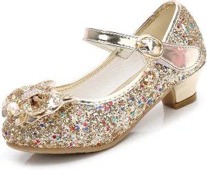 Cadidi Dinos Girls Dress Shoes Wedding Party Heel Mary Jane Princess Flower Shoes (Toddler/Little Kid/Big Kid)
