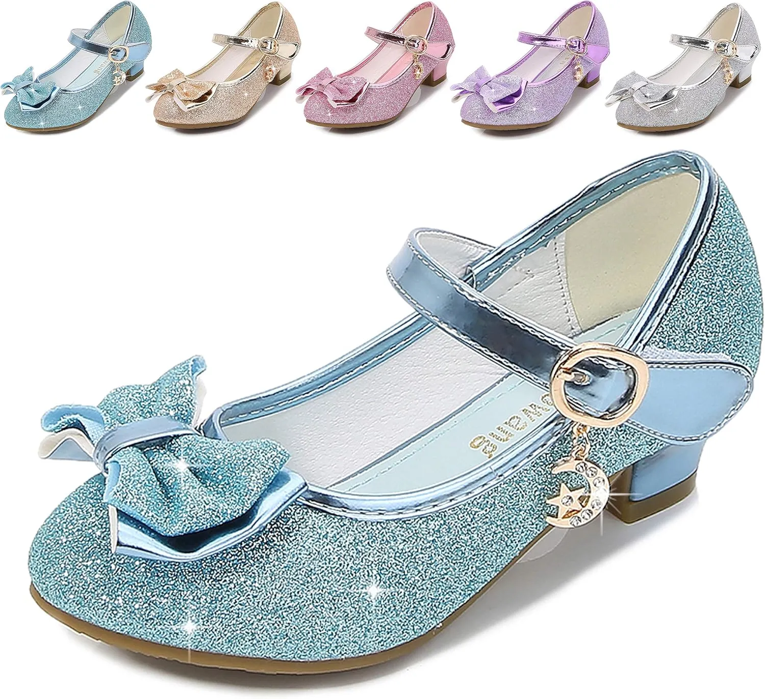 Cadidi Dinos Girls Dress Shoes Wedding Party Heel Mary Jane Princess Flower Shoes (Toddler/Little Kid/Big Kid)