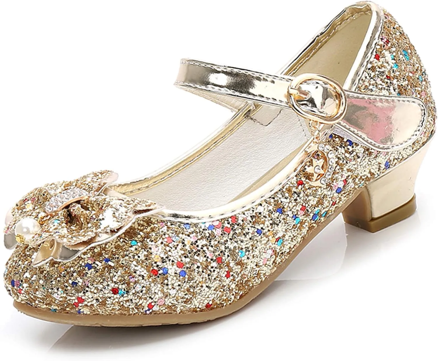 Cadidi Dinos Girls Dress Shoes Wedding Party Heel Mary Jane Princess Flower Shoes (Toddler/Little Kid/Big Kid)