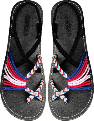 Capana Woven Women's Flat Sandals - Strappy Braided Sandals, Beach Sandals for Women Dressy Summer, Rope Bohemian Sandals, Spring Casual Womens Shoes, Comfy Boho Flats for Teen Girls  Banyan