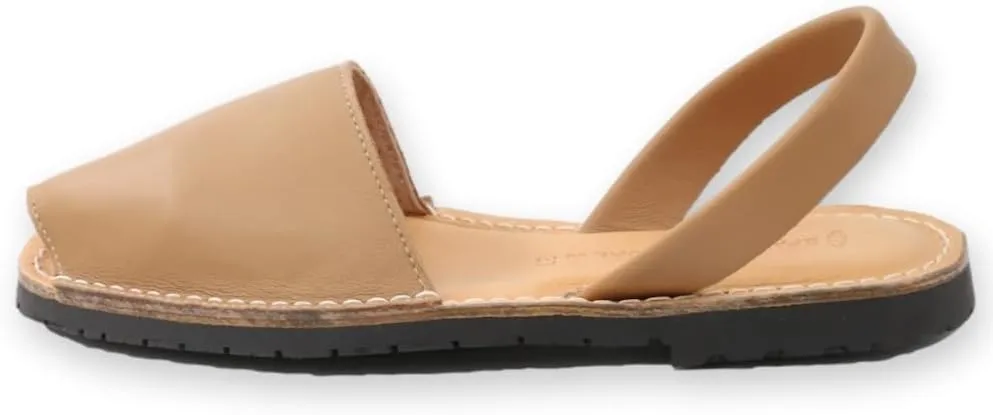 Classic Flat Sandals for Women  Dressy Soft Leather Peep Toe Womens Flat Sandals, Casual Slip on Flats