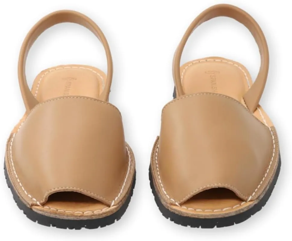 Classic Flat Sandals for Women  Dressy Soft Leather Peep Toe Womens Flat Sandals, Casual Slip on Flats