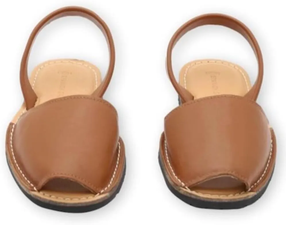 Classic Flat Sandals for Women  Dressy Soft Leather Peep Toe Womens Flat Sandals, Casual Slip on Flats