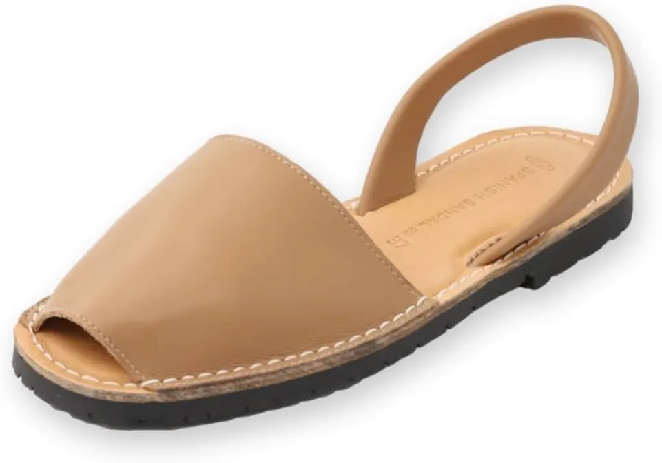 Classic Flat Sandals for Women  Dressy Soft Leather Peep Toe Womens Flat Sandals, Casual Slip on Flats