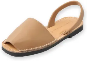 Classic Flat Sandals for Women  Dressy Soft Leather Peep Toe Womens Flat Sandals, Casual Slip on Flats