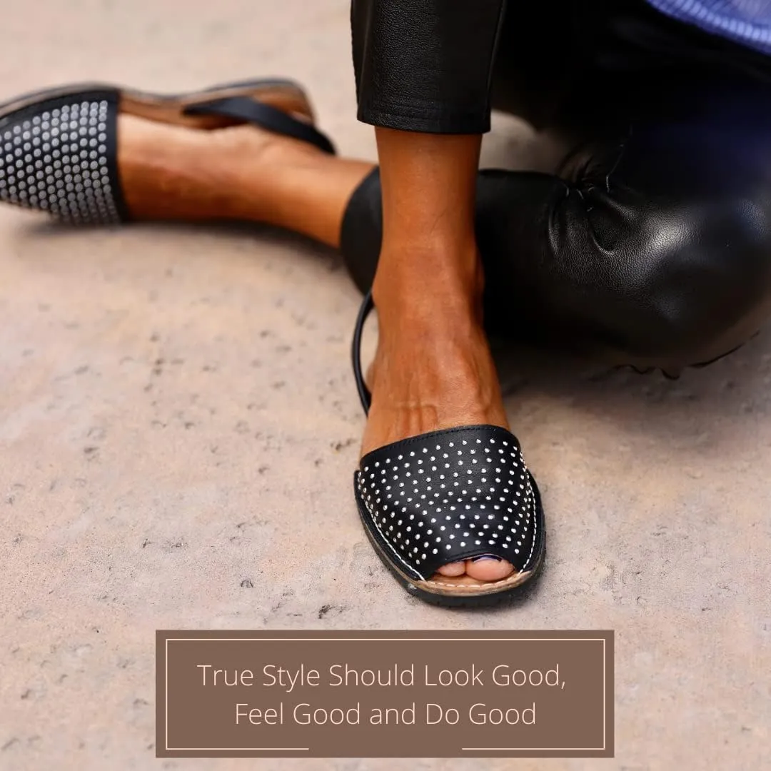 Classic Flat Sandals for Women  Dressy Soft Leather Peep Toe Womens Flat Sandals, Casual Slip on Flats