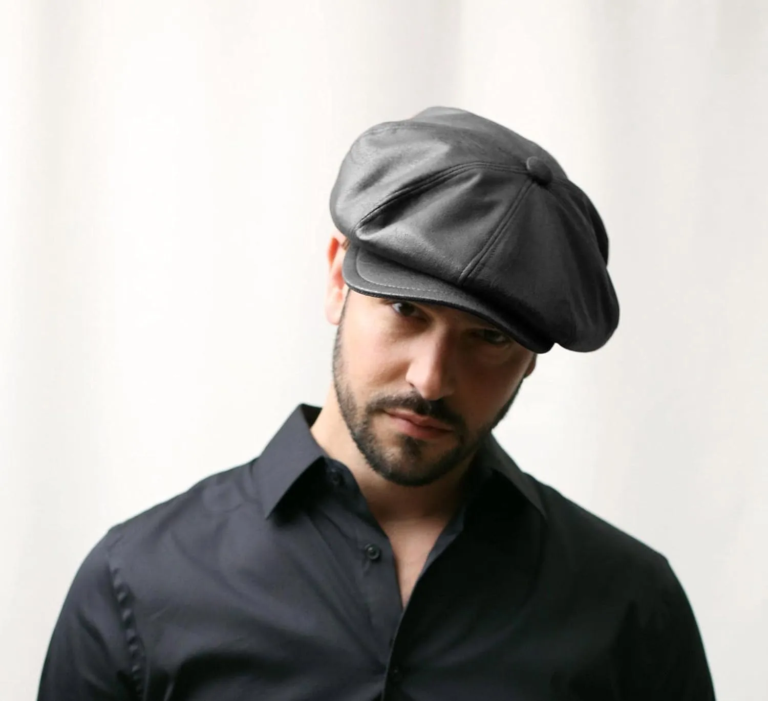 Classic Marsigliese Vegan Leather Flat Cap Water Repellent