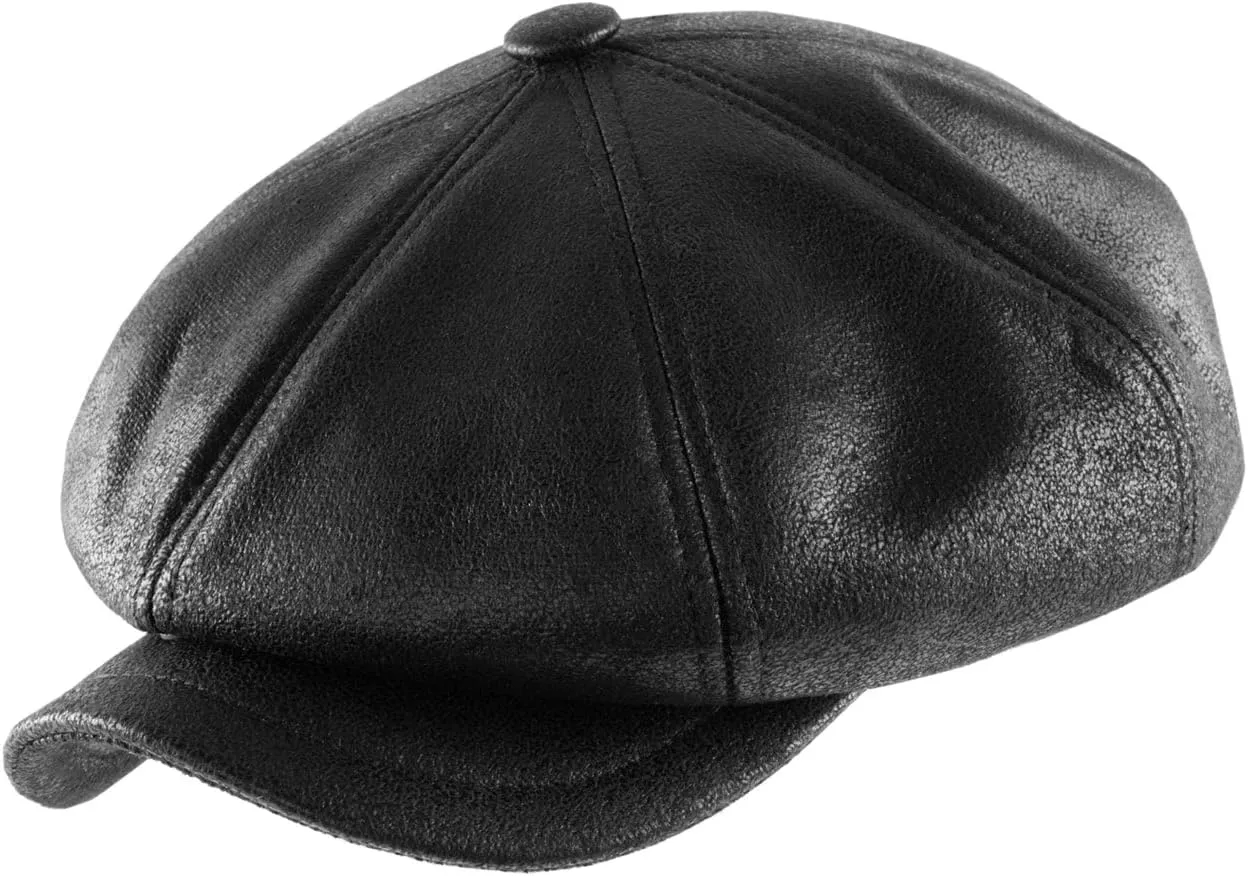 Classic Marsigliese Vegan Leather Flat Cap Water Repellent