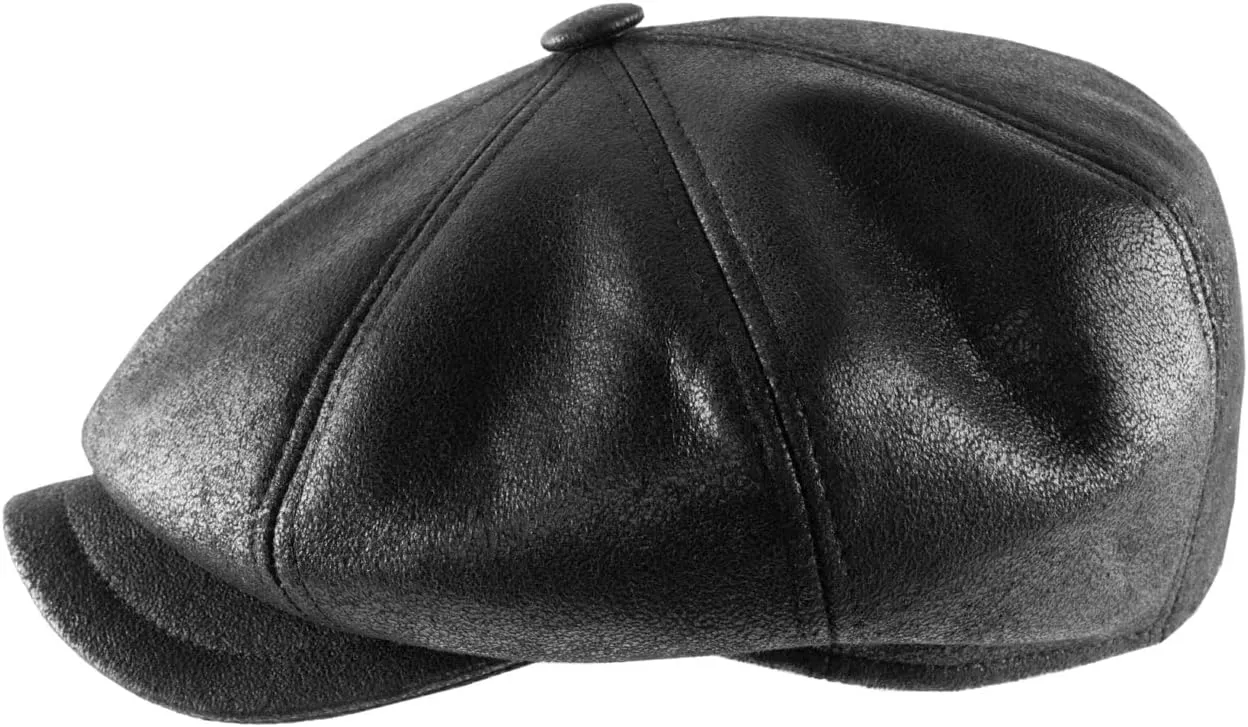 Classic Marsigliese Vegan Leather Flat Cap Water Repellent
