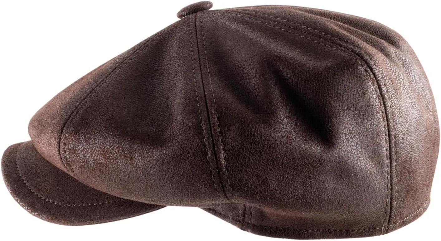 Classic Marsigliese Vegan Leather Flat Cap Water Repellent