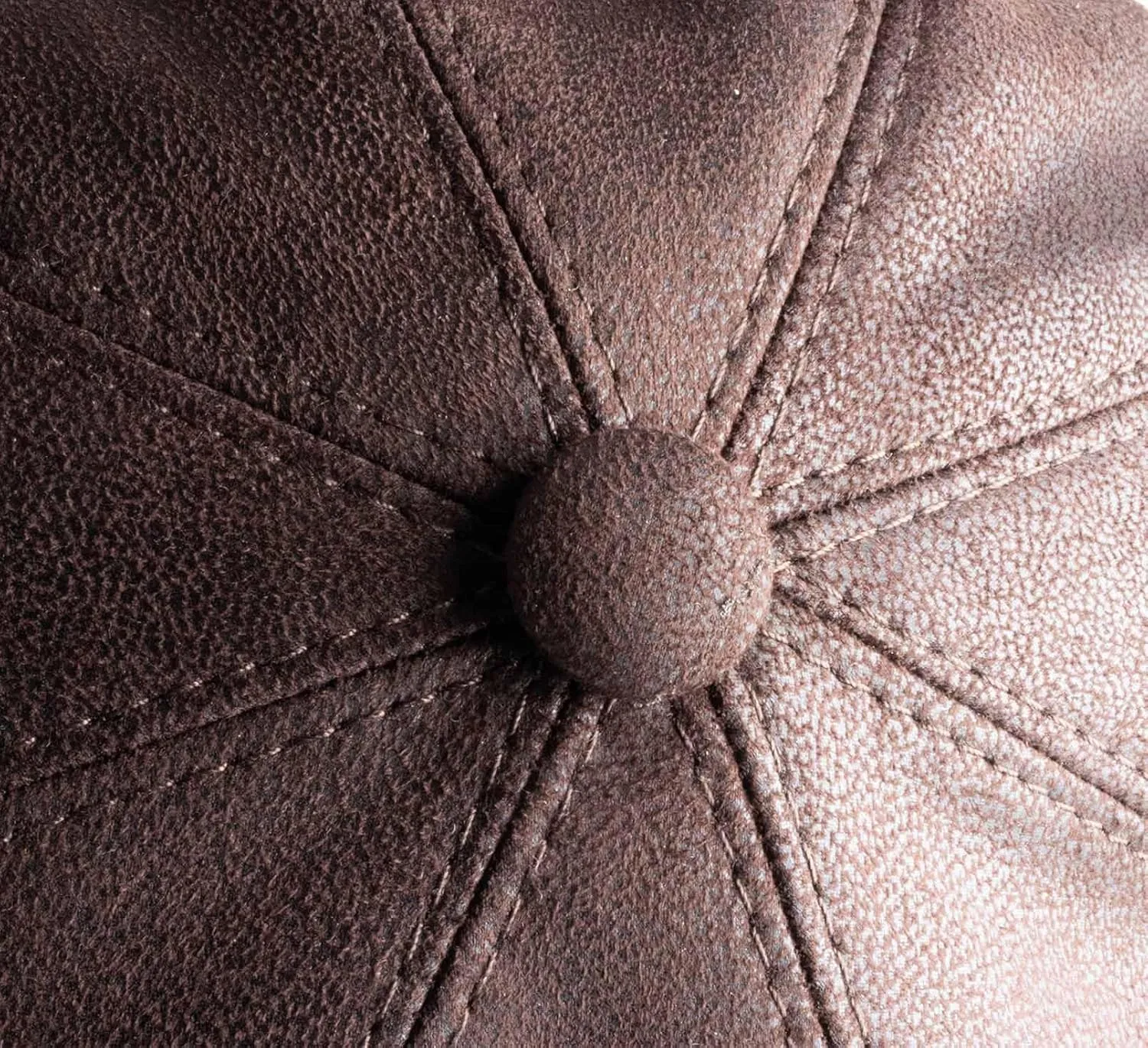 Classic Marsigliese Vegan Leather Flat Cap Water Repellent