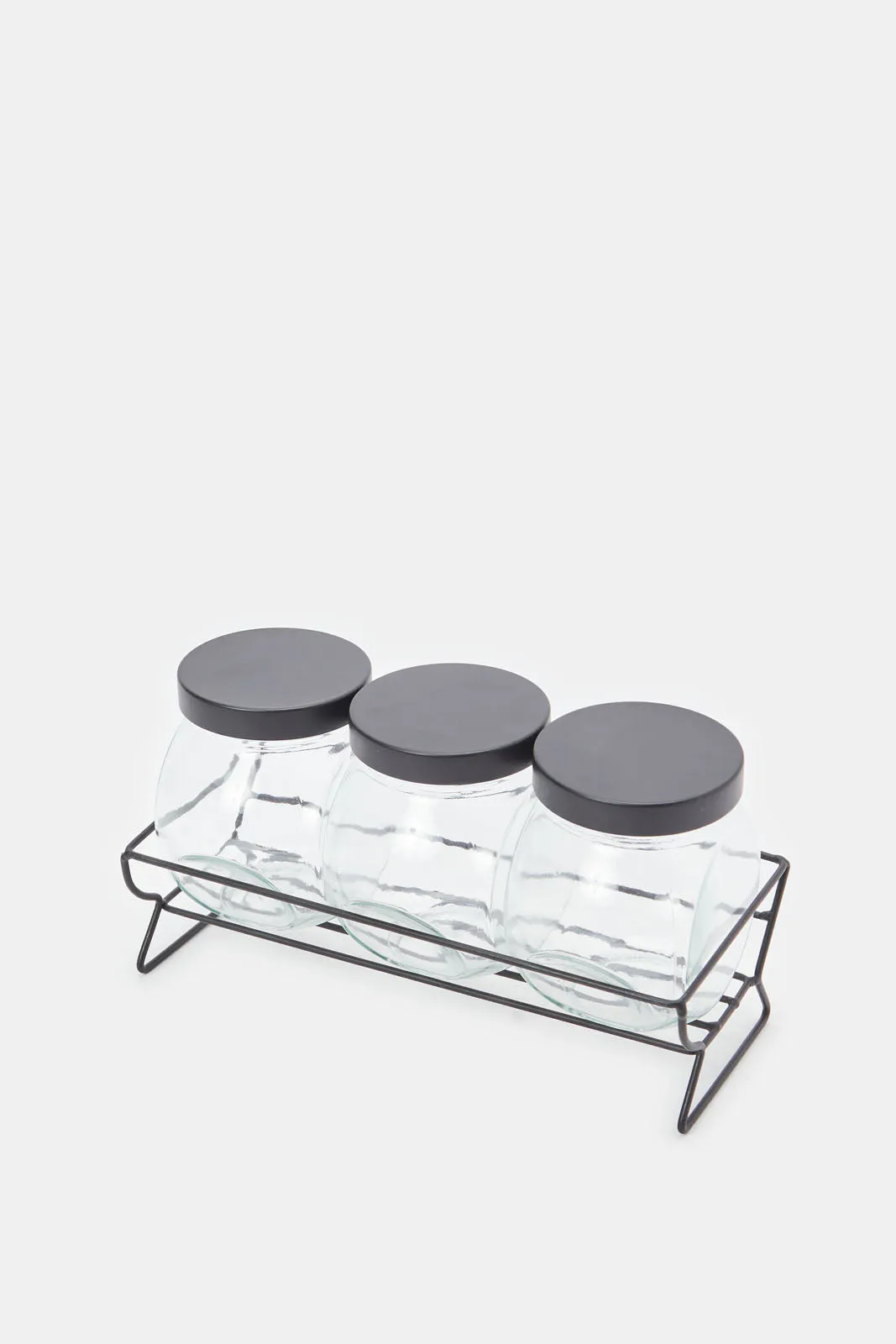 Clear Glass Storage Jar Set (4 Peice)