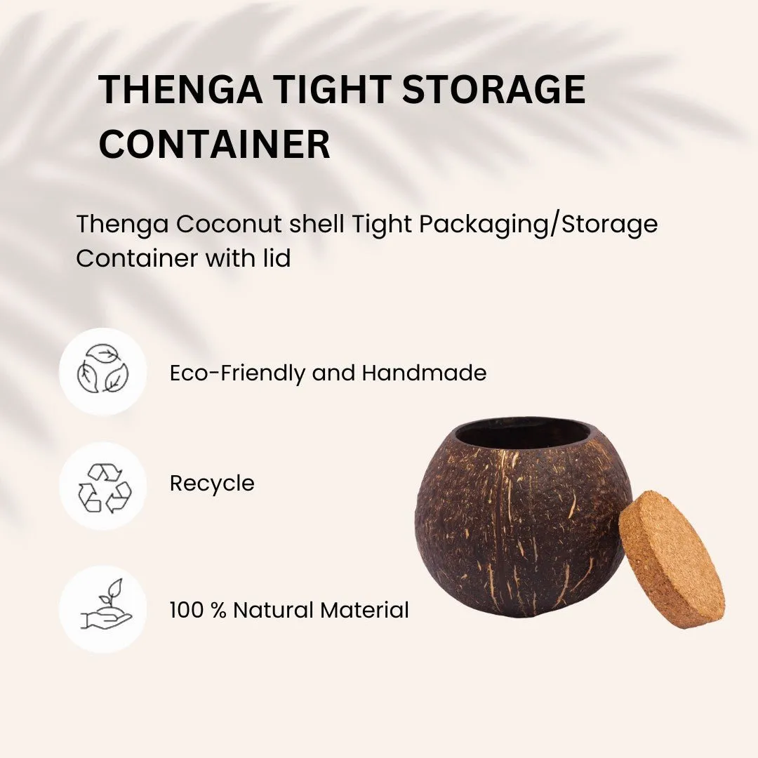 Coconut Shell Tight Storage Containers with Lid (Set of 1)
