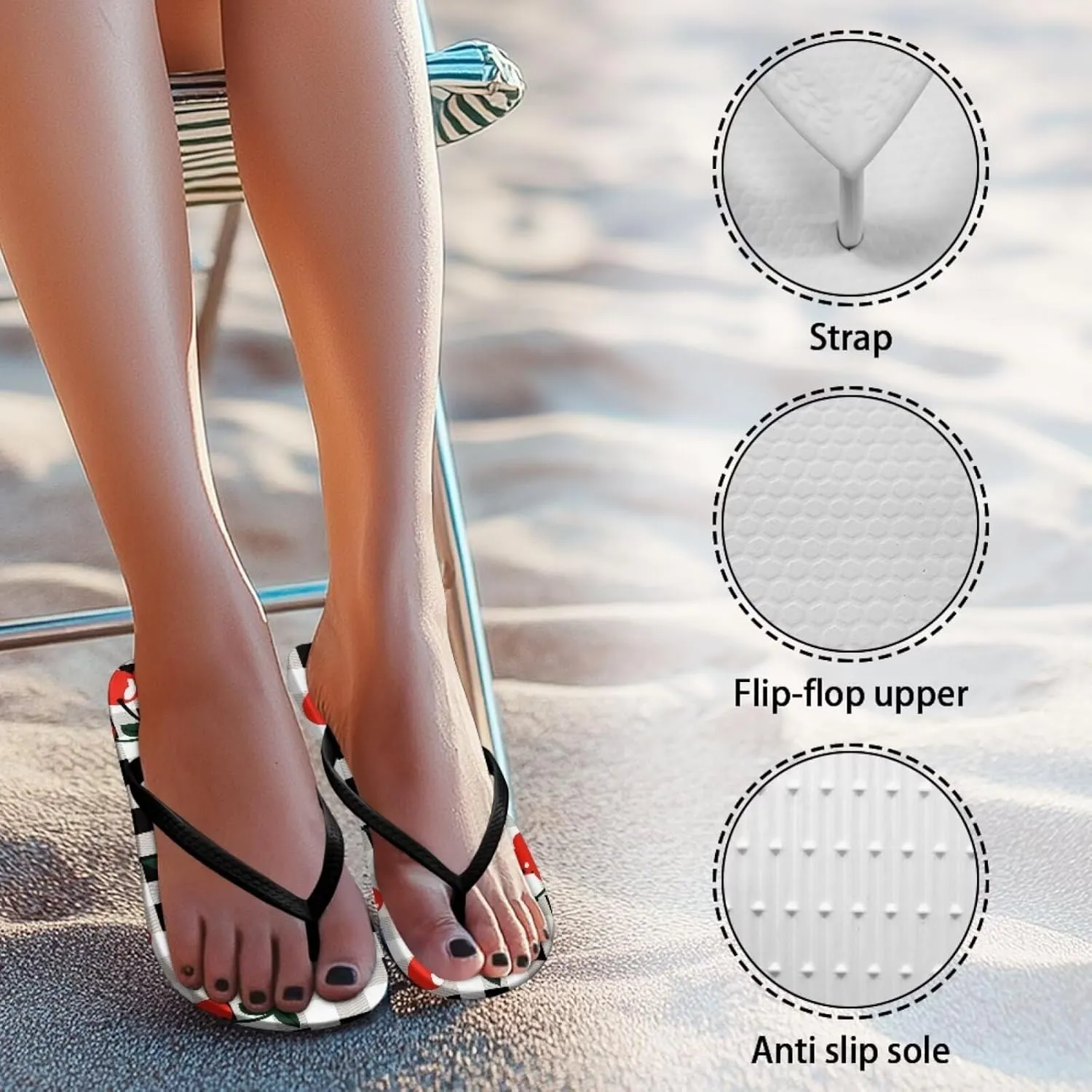 Coloranimal Flip Flops for Women Sandals Women Comfortable Womens Flip Flops House Slippers Beach Sandals Water Resistant Shower Shoes