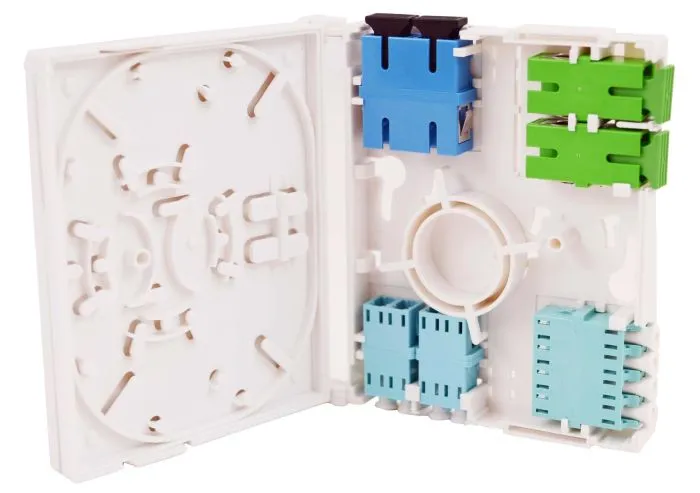 Compact Wall Box with fiber management ring and splice tray(white)