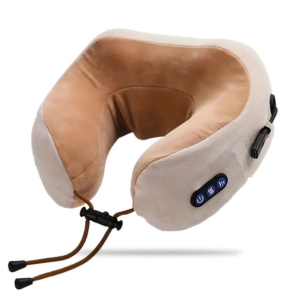 Convenient Multifunctional Electric Heating Massage Travel Neck Pillow Support