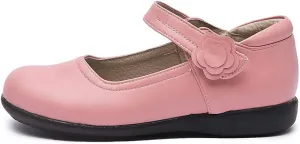 DKZSYIM Toddler Girls Dress Shoes Ballet Wedding Party Princess School Uniform Mary Jane Flats Shoes,Model KM 222PU