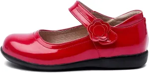 DKZSYIM Toddler Girls Dress Shoes Ballet Wedding Party Princess School Uniform Mary Jane Flats Shoes,Model KM 222PU